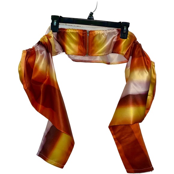 Pretty little thing sunset off the shoulder crop top size 6 - Picture 4 of 6